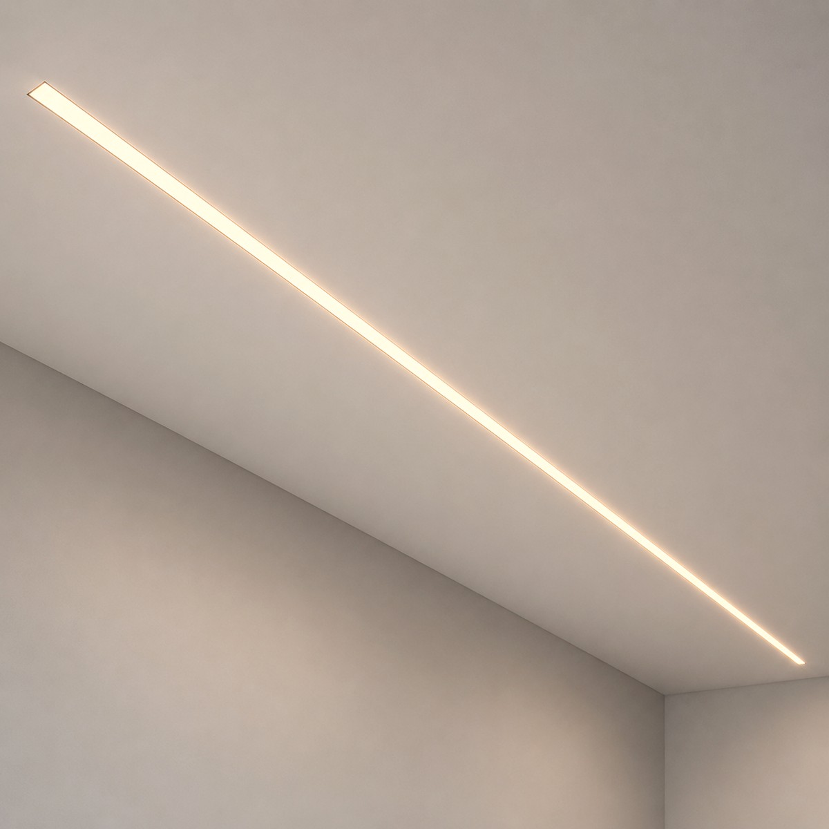 Integrated linear lighting in a modern ceiling